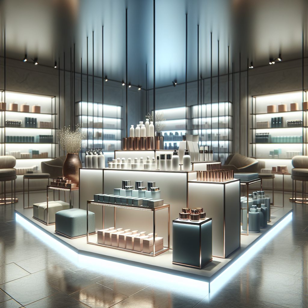 Modern wellness spa with professional skincare products and treatment equipment