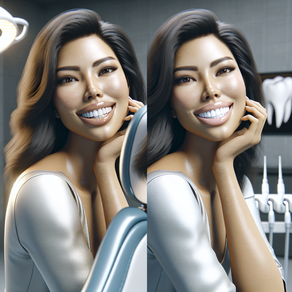 Client showing bright smile after treatment